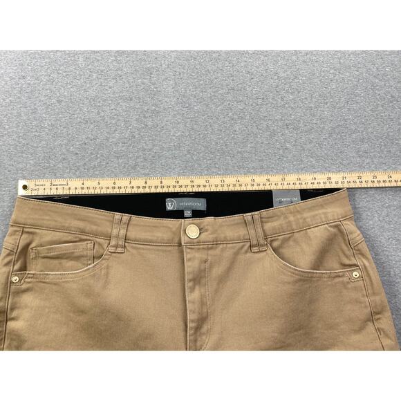 Wit & Wisdom Jeans Plus Size 22W Tan AbSolution High Rise Ankle Flare Pants Fray - Picture 5 of 16